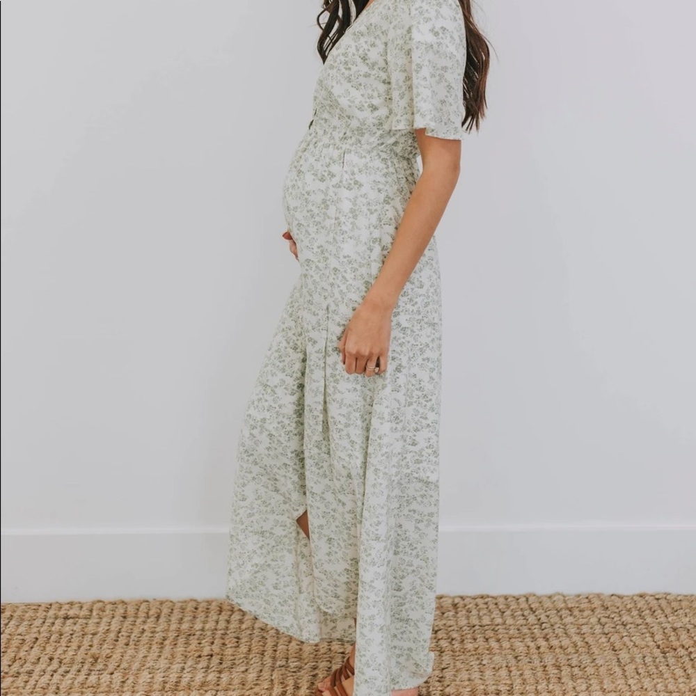 Sage floral midi/maxi dress
